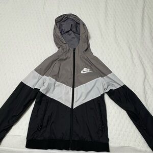 Nike Black, Gray, and White Hooded Jacket